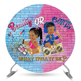 Schönheit Oder Schläge Geschlecht Aufdecken Runden Party Hintergrund